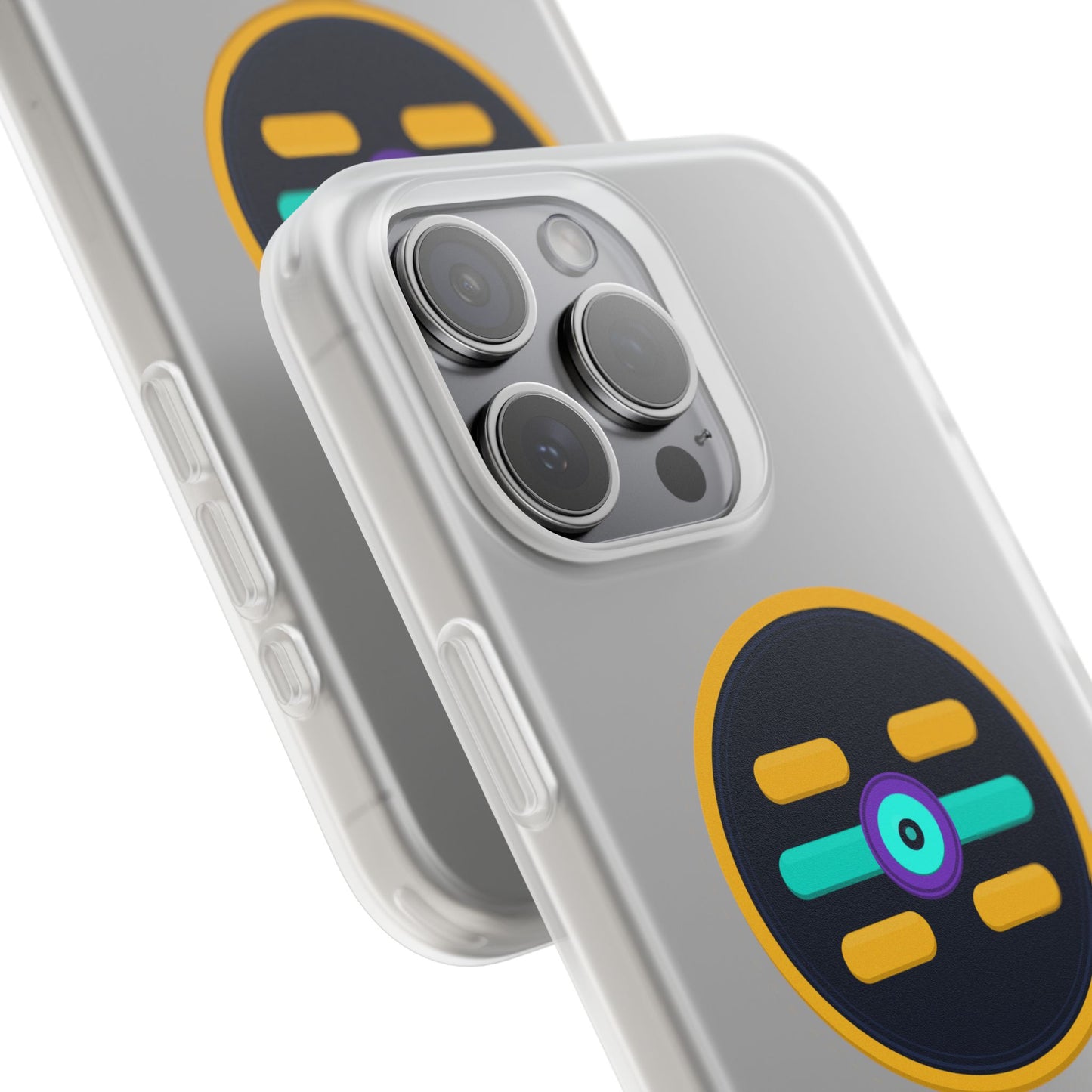 The Boards Shop Clear Phone Case with Colorful Tech Emblem