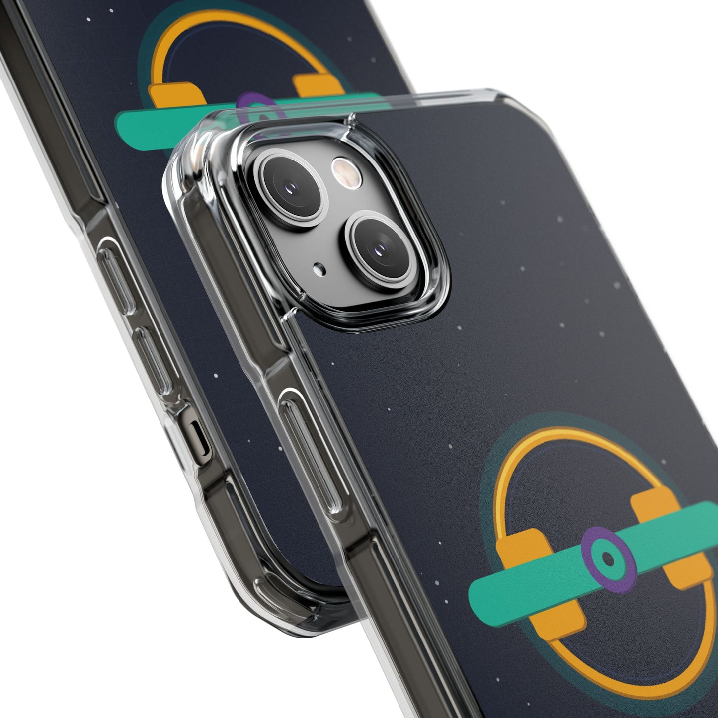 The Boards Shop Clear Magnetic Phone Case — Retro Space Target