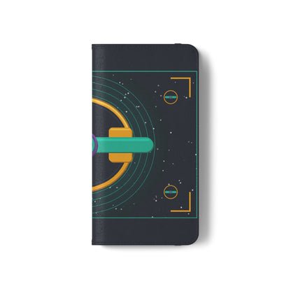 Unboards Cosmic Flip Case — Retro Space Tech Wallet Cover