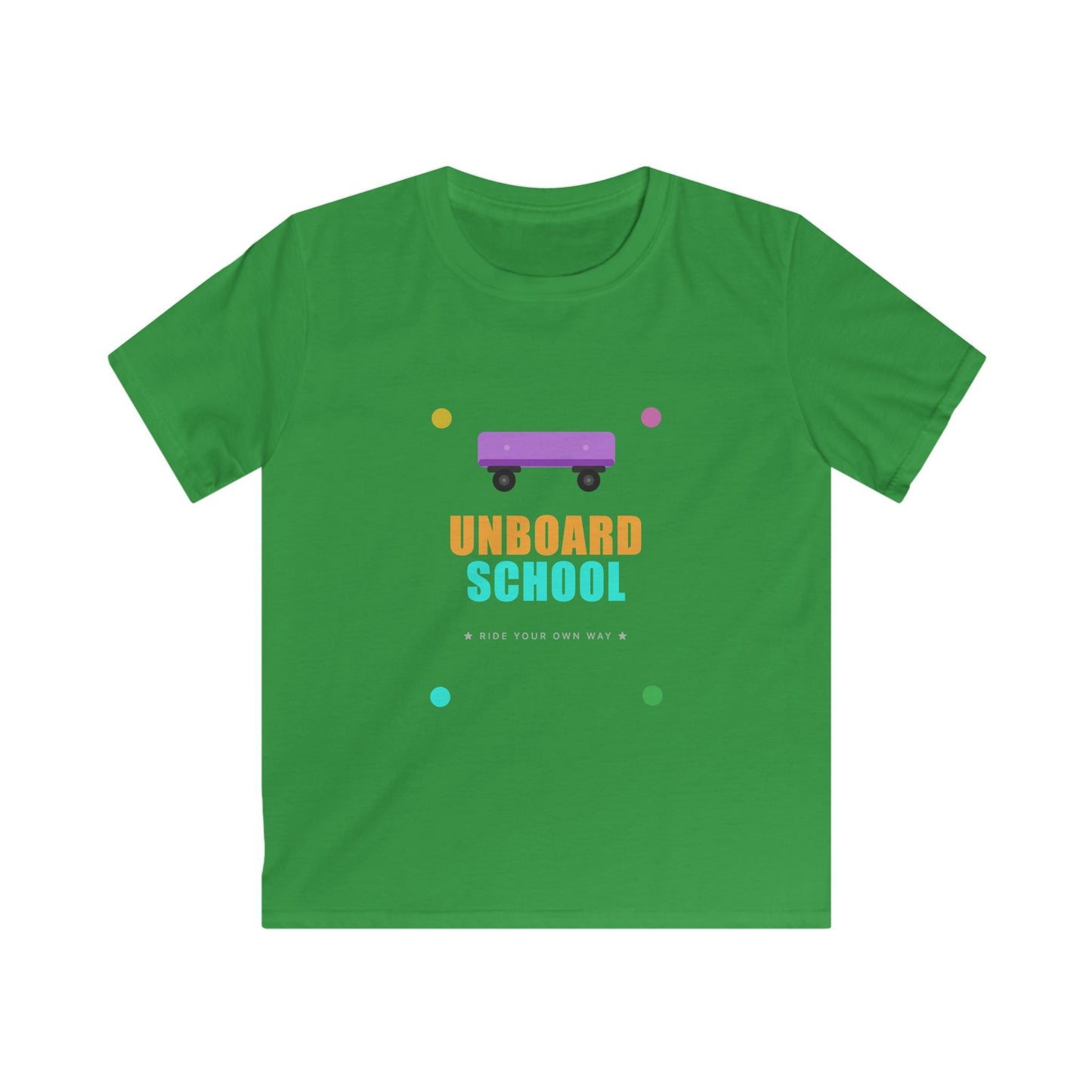 Kids Skateboard "Unboard School" Tee — Cute Back-to-School Graphic Shirt