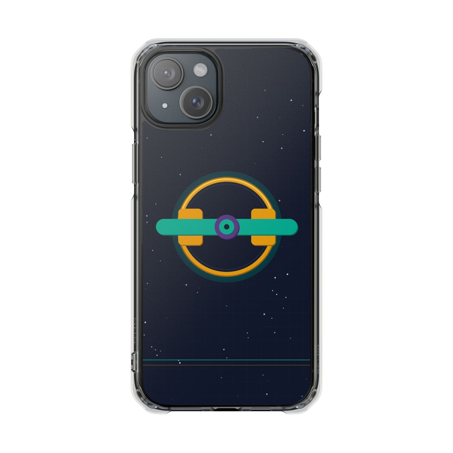 The Boards Shop Clear Magnetic Phone Case — Retro Space Target