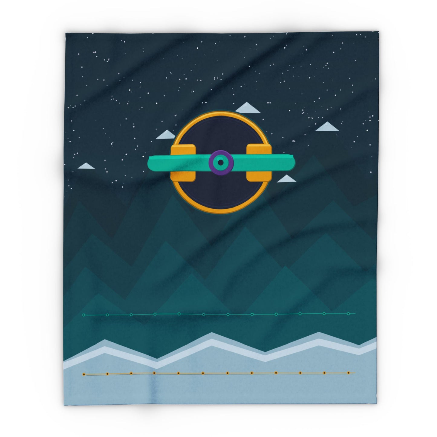 Unboards Arctic Night Fleece Blanket — Geometric Polar Landscape Throw