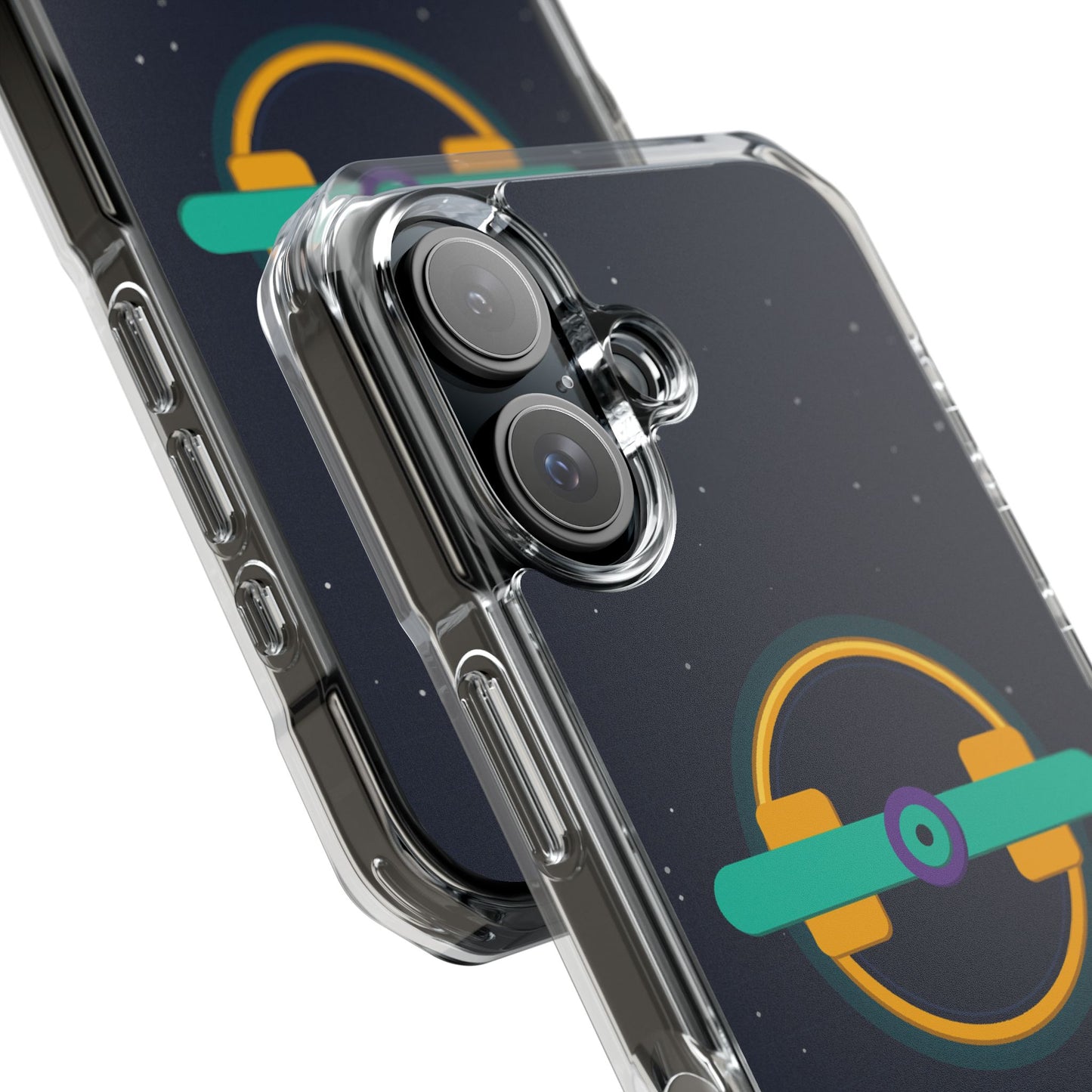 The Boards Shop Clear Magnetic Phone Case — Retro Space Target