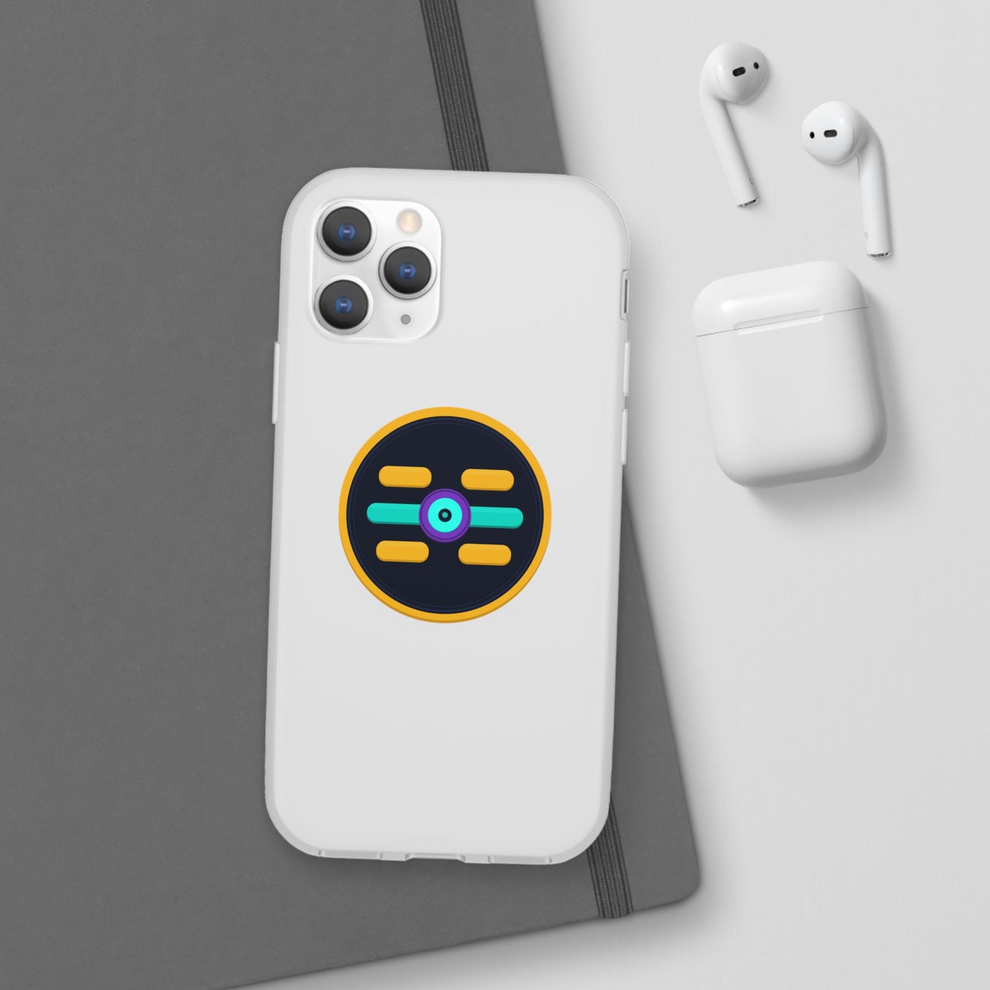The Boards Shop Clear Phone Case with Colorful Tech Emblem