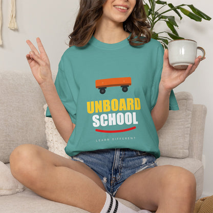 Unboard Skateboard T‑Shirt — Minimal Retro Skate Graphic Tee