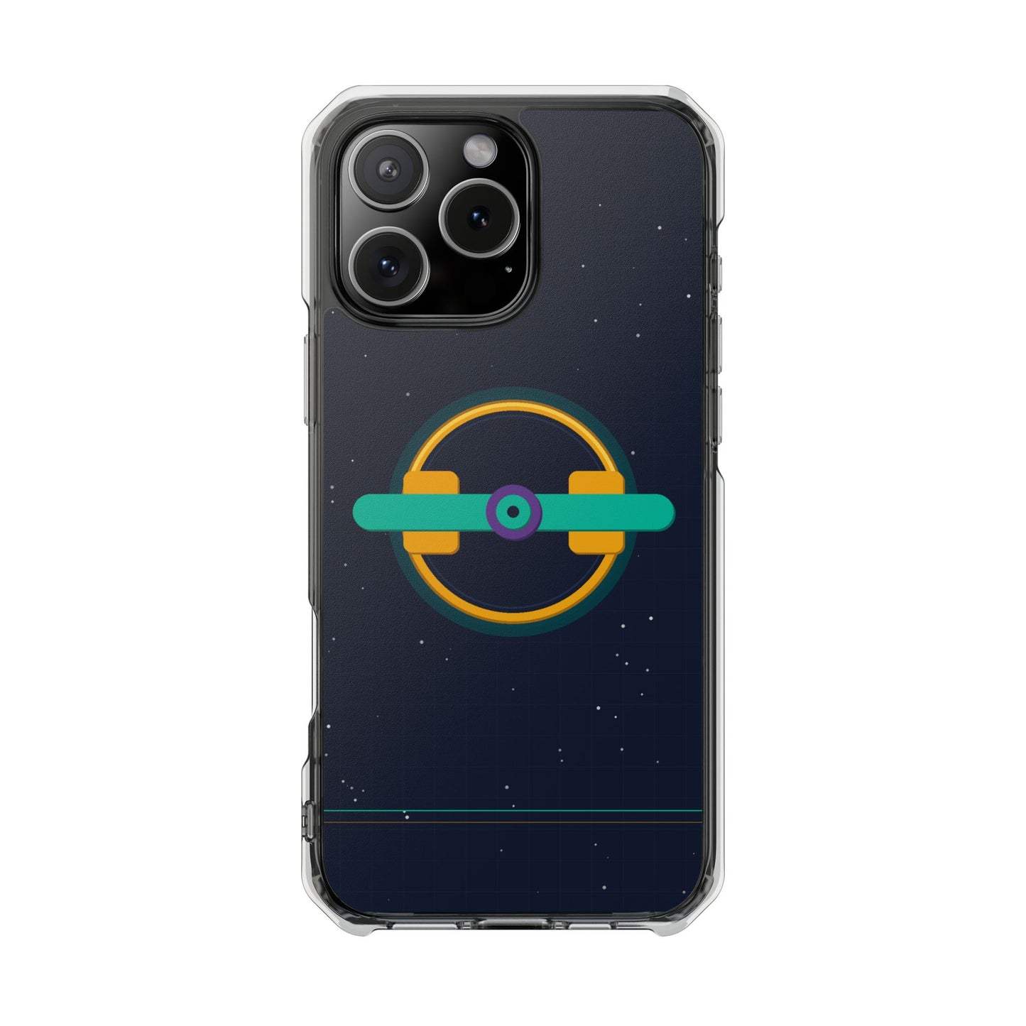 The Boards Shop Clear Magnetic Phone Case — Retro Space Target
