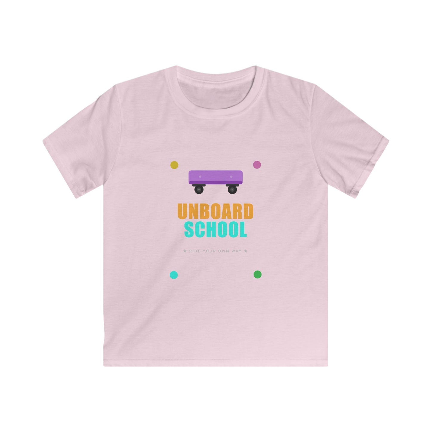 Kids Skateboard "Unboard School" Tee — Cute Back-to-School Graphic Shirt