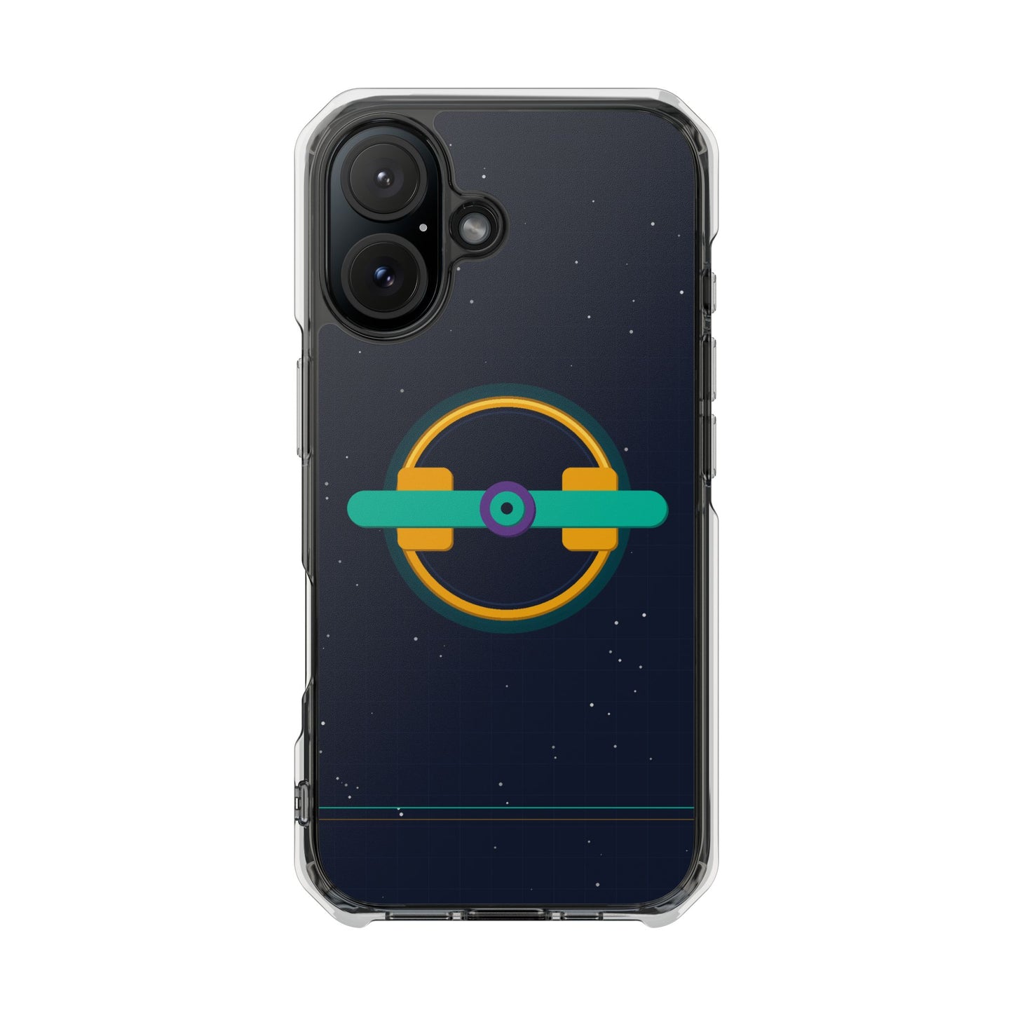 The Boards Shop Clear Magnetic Phone Case — Retro Space Target