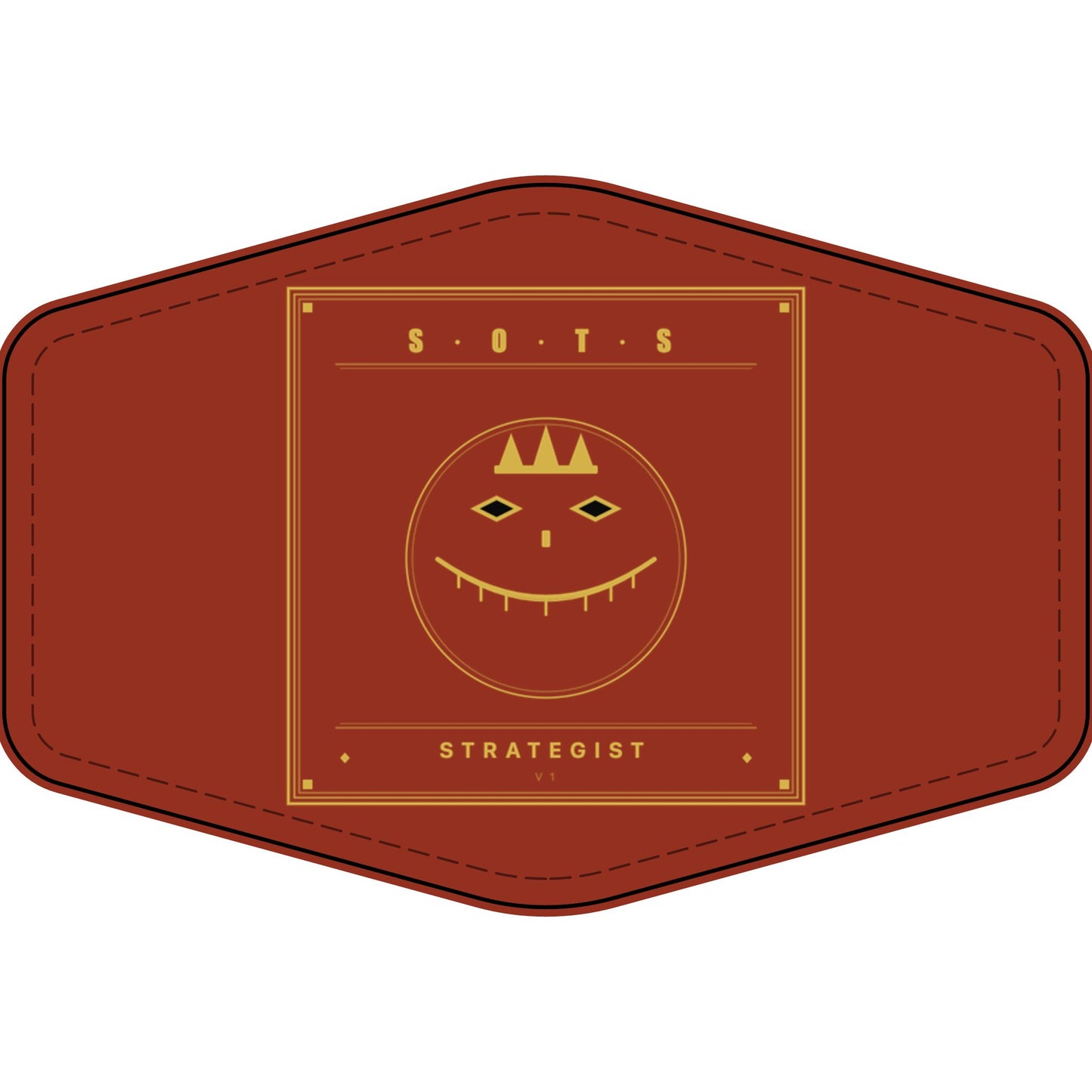 Strategist Faux Leather Patch – Engraved Gold Emblem