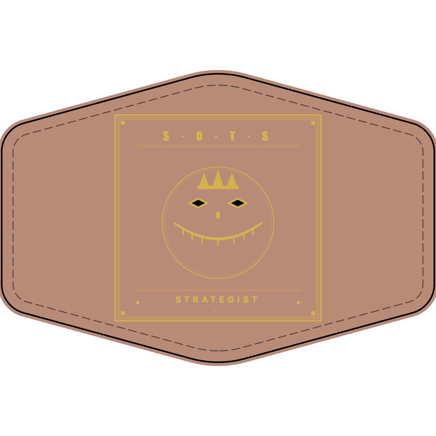Strategist Faux Leather Patch – Engraved Gold Emblem