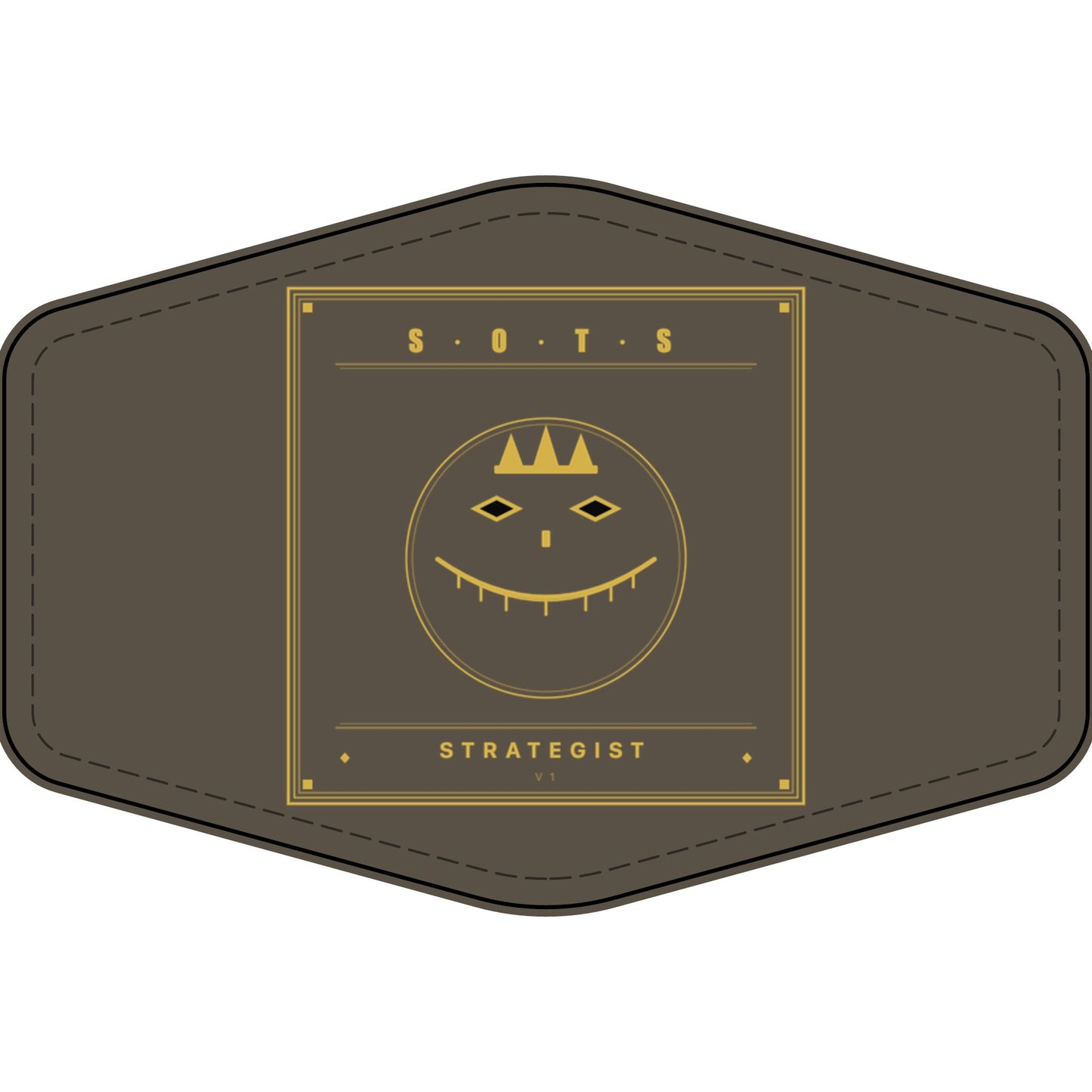Strategist Faux Leather Patch – Engraved Gold Emblem