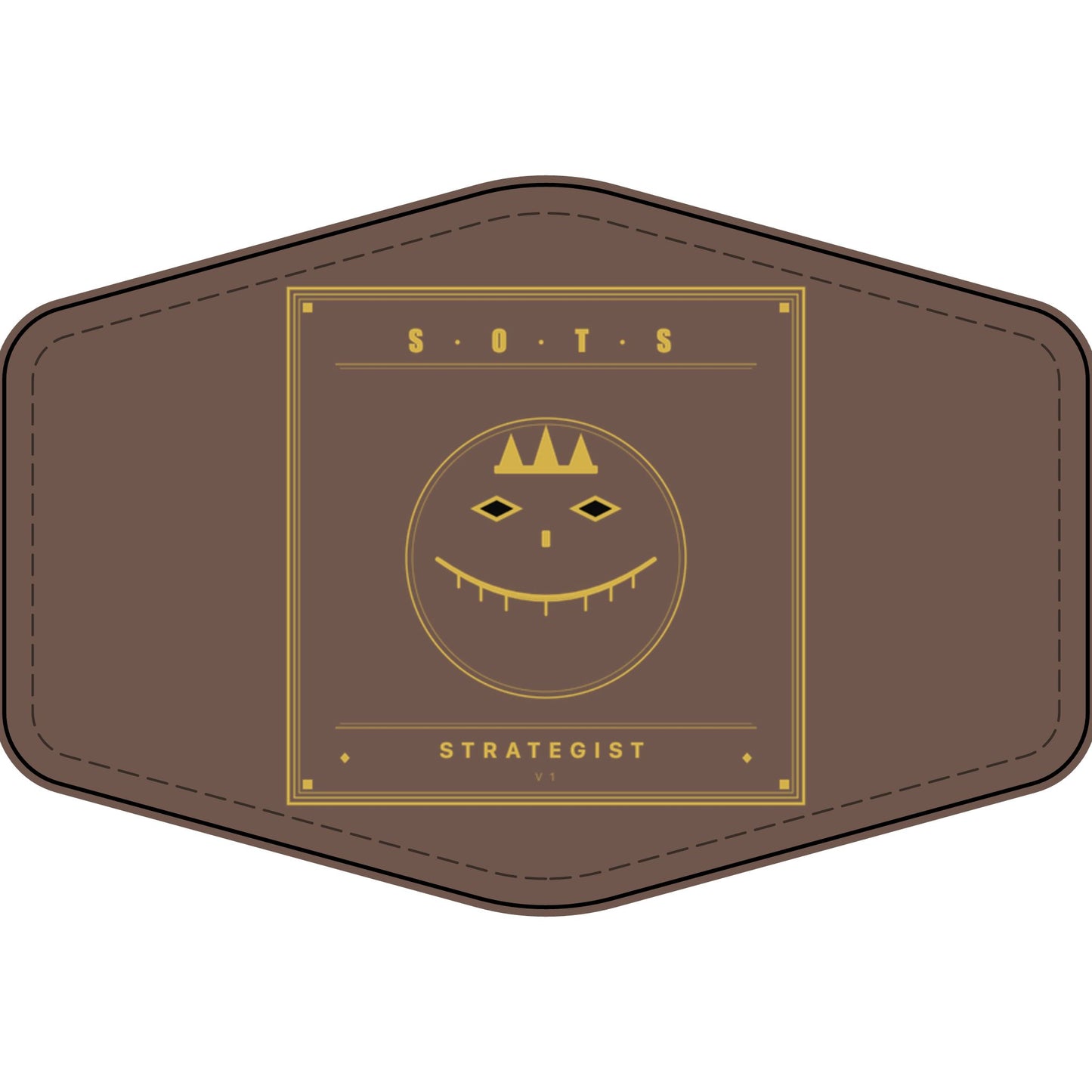 Strategist Faux Leather Patch – Engraved Gold Emblem