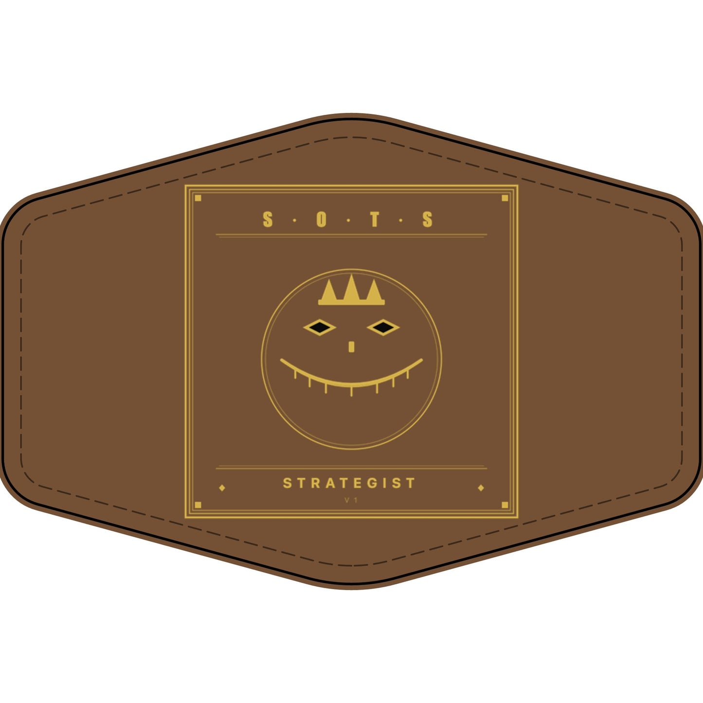 Strategist Faux Leather Patch – Engraved Gold Emblem