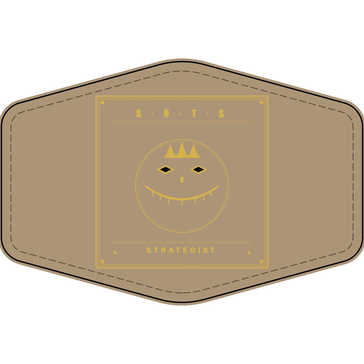 Strategist Faux Leather Patch – Engraved Gold Emblem