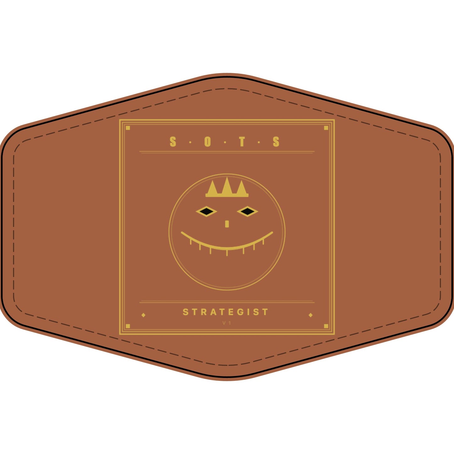 Strategist Faux Leather Patch – Engraved Gold Emblem