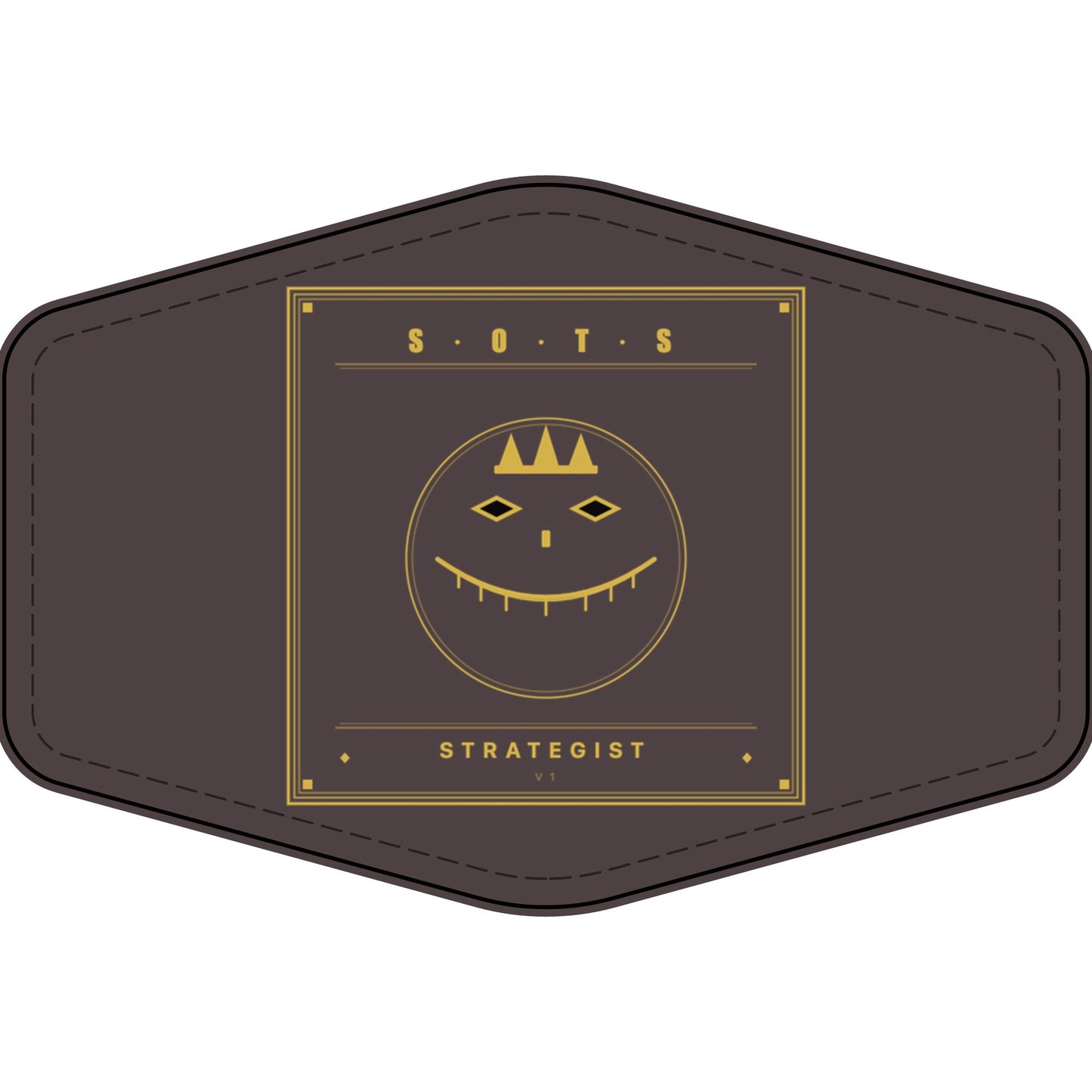 Strategist Faux Leather Patch – Engraved Gold Emblem