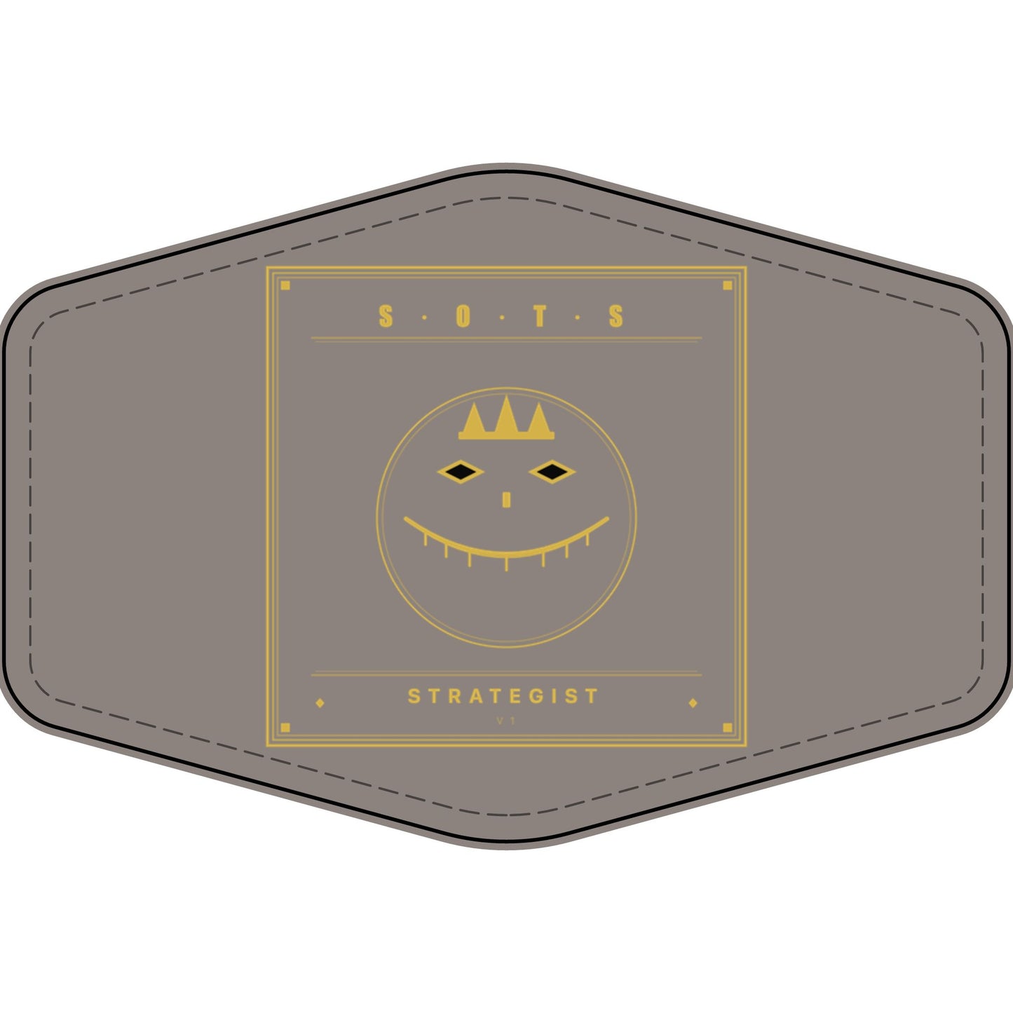 Strategist Faux Leather Patch – Engraved Gold Emblem