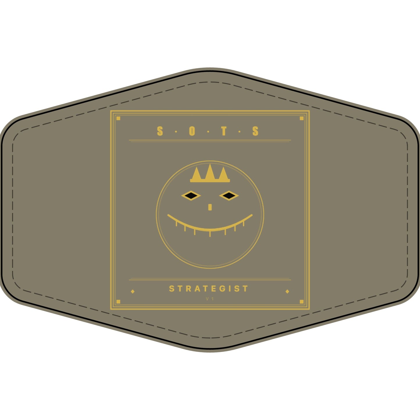 Strategist Faux Leather Patch – Engraved Gold Emblem