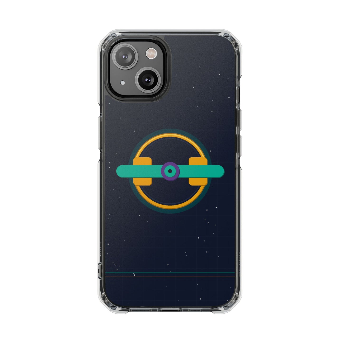 The Boards Shop Clear Magnetic Phone Case — Retro Space Target