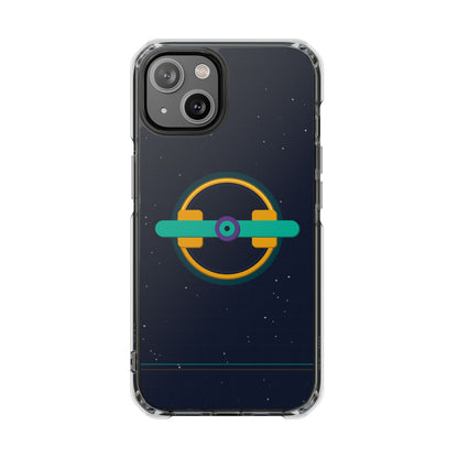 The Boards Shop Clear Magnetic Phone Case — Retro Space Target