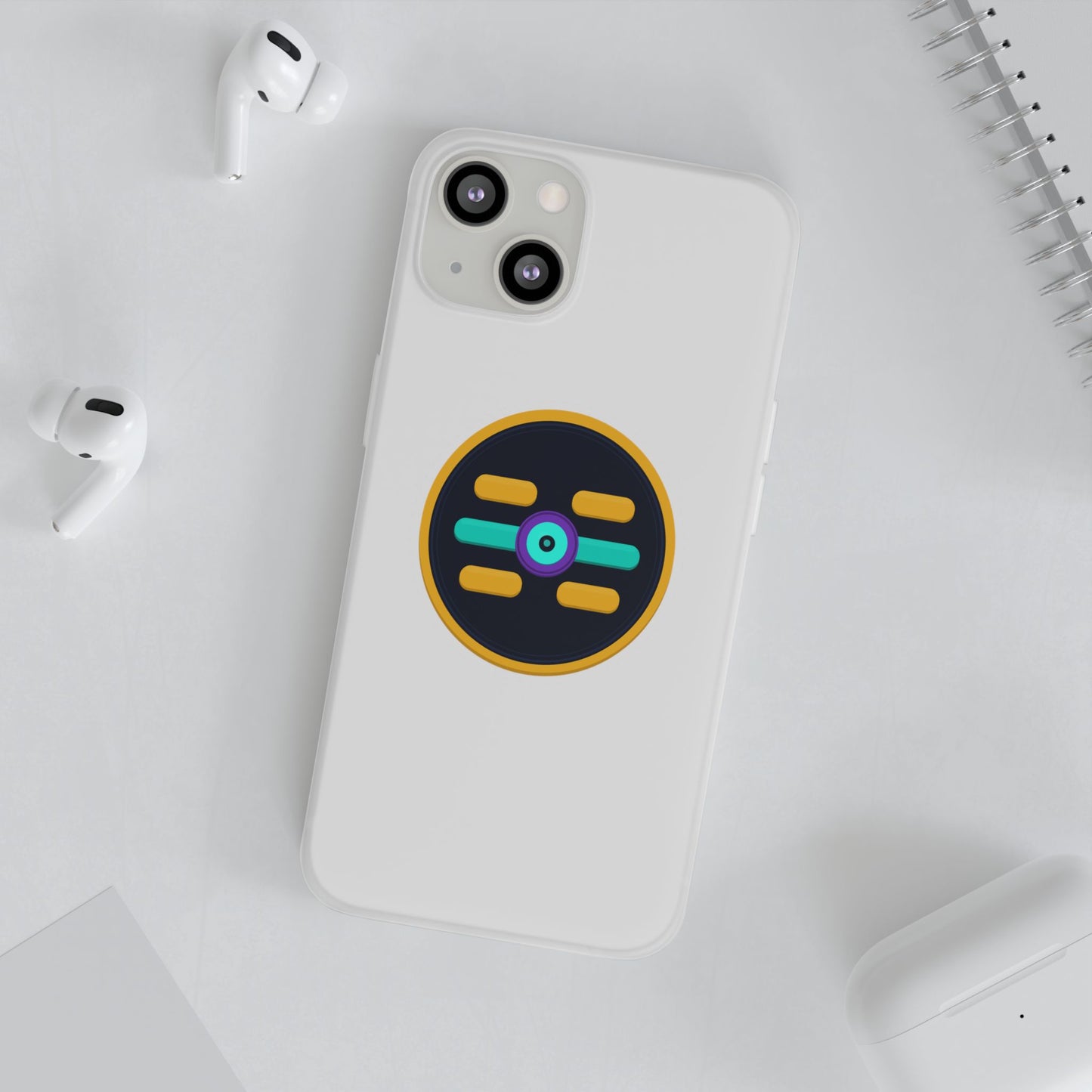 The Boards Shop Clear Phone Case with Colorful Tech Emblem