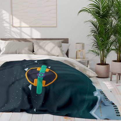 Unboards Arctic Night Fleece Blanket — Geometric Polar Landscape Throw