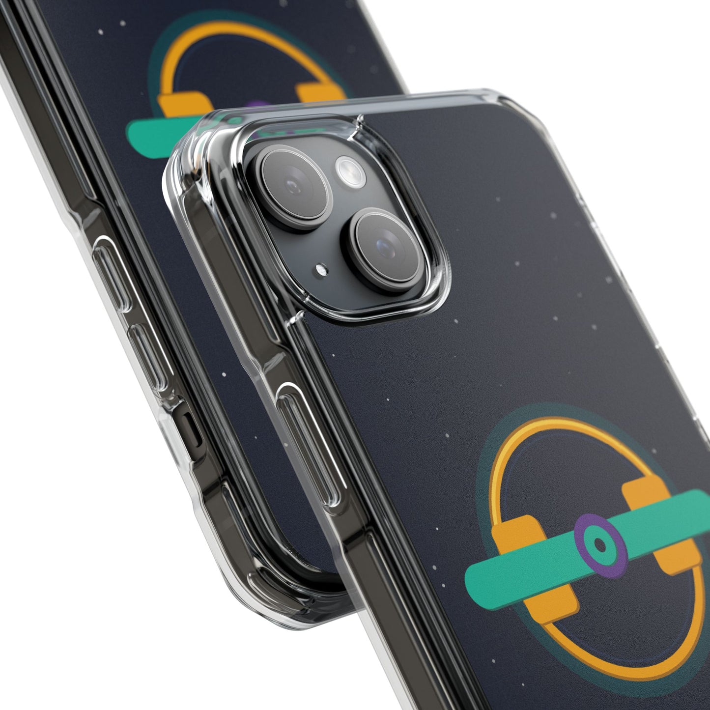 The Boards Shop Clear Magnetic Phone Case — Retro Space Target