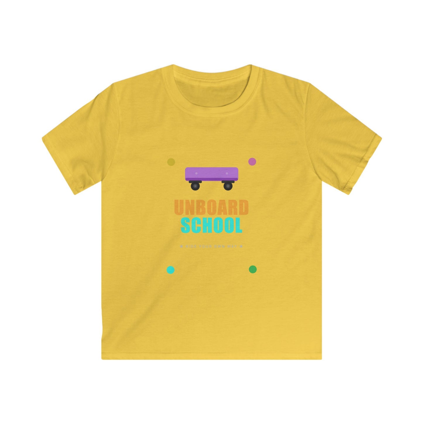 Kids Skateboard "Unboard School" Tee — Cute Back-to-School Graphic Shirt