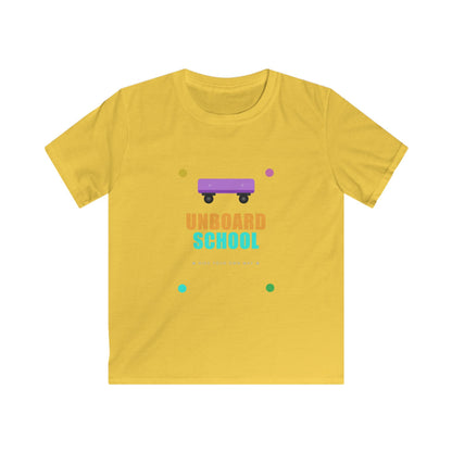 Kids Skateboard "Unboard School" Tee — Cute Back-to-School Graphic Shirt