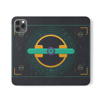Unboards Cosmic Flip Case — Retro Space Tech Wallet Cover