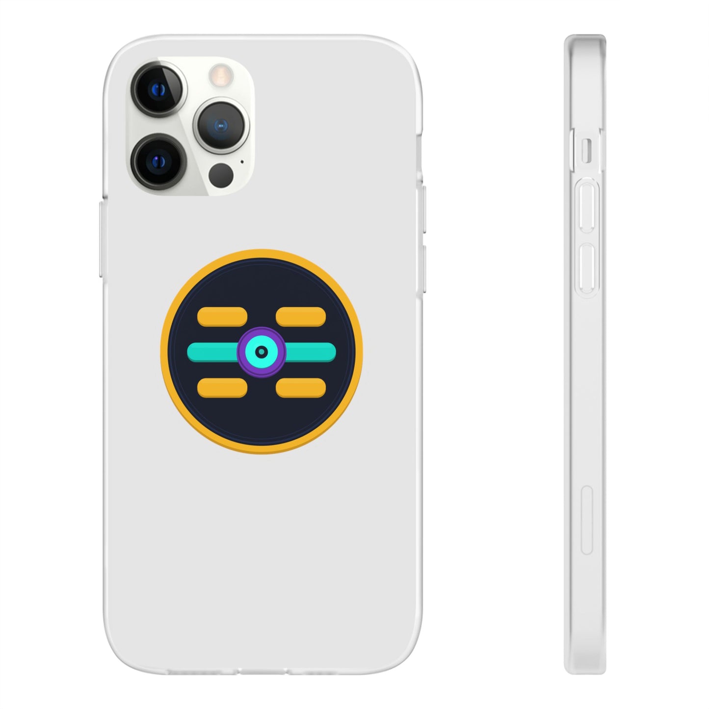 The Boards Shop Clear Phone Case with Colorful Tech Emblem