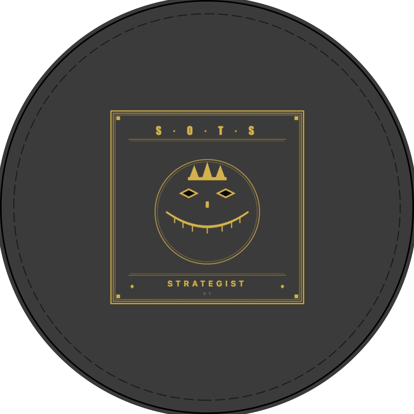 Strategist Faux Leather Patch – Engraved Gold Emblem