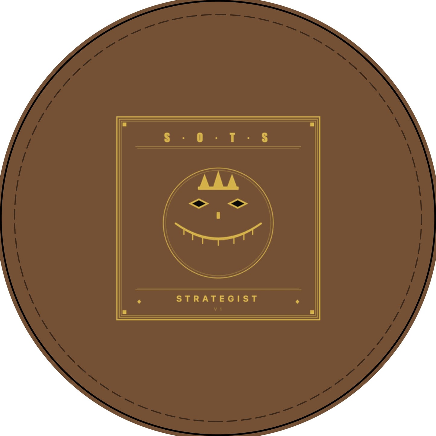 Strategist Faux Leather Patch – Engraved Gold Emblem
