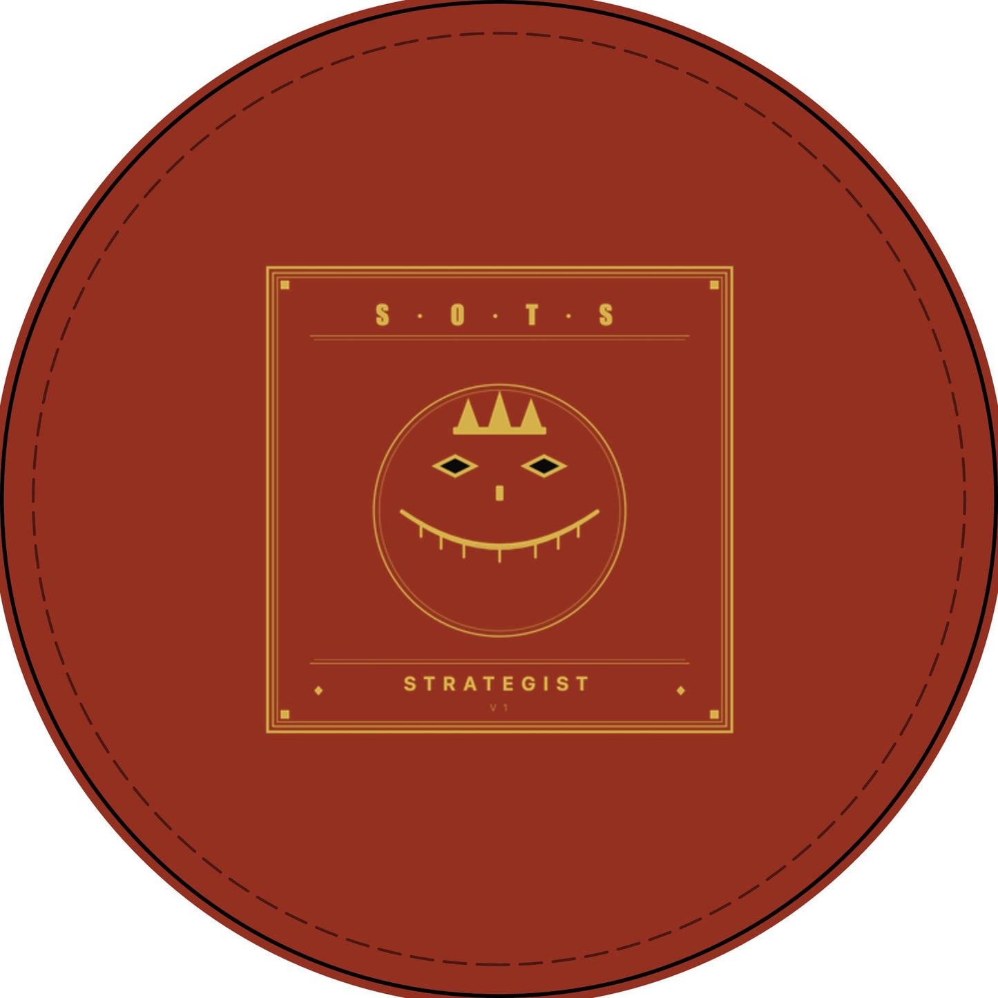 Strategist Faux Leather Patch – Engraved Gold Emblem