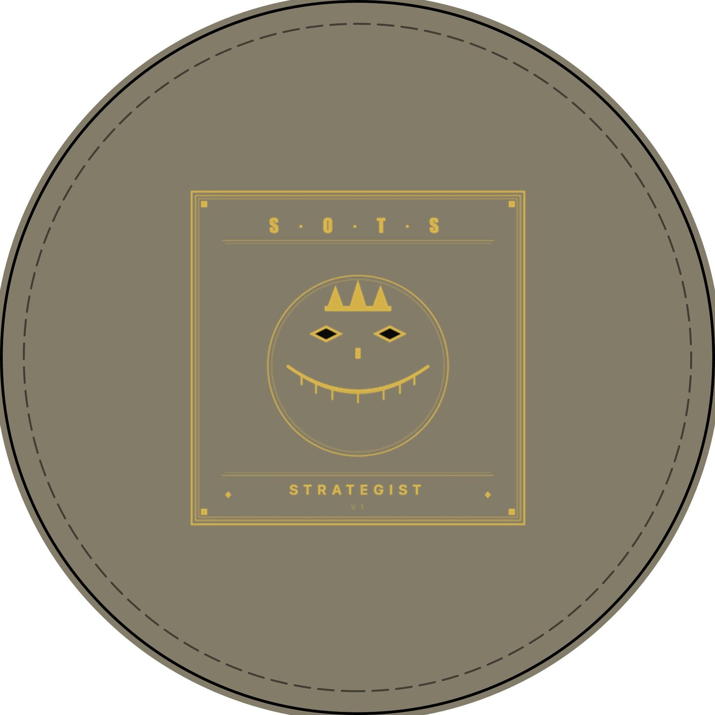 Strategist Faux Leather Patch – Engraved Gold Emblem
