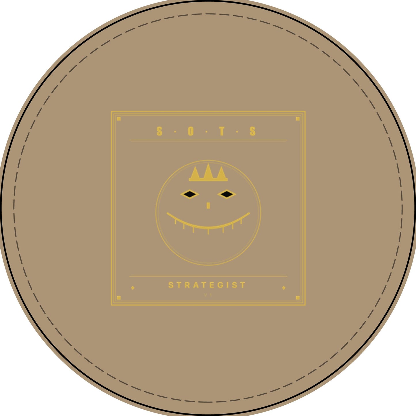 Strategist Faux Leather Patch – Engraved Gold Emblem