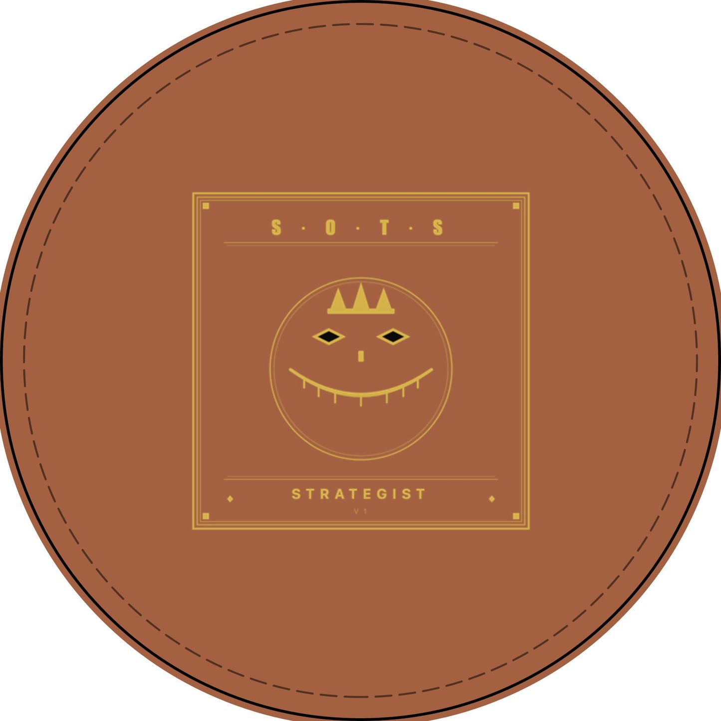 Strategist Faux Leather Patch – Engraved Gold Emblem