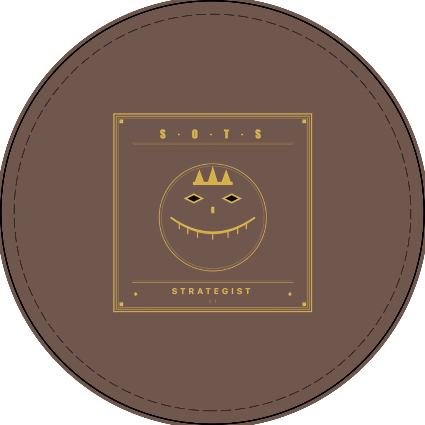 Strategist Faux Leather Patch – Engraved Gold Emblem