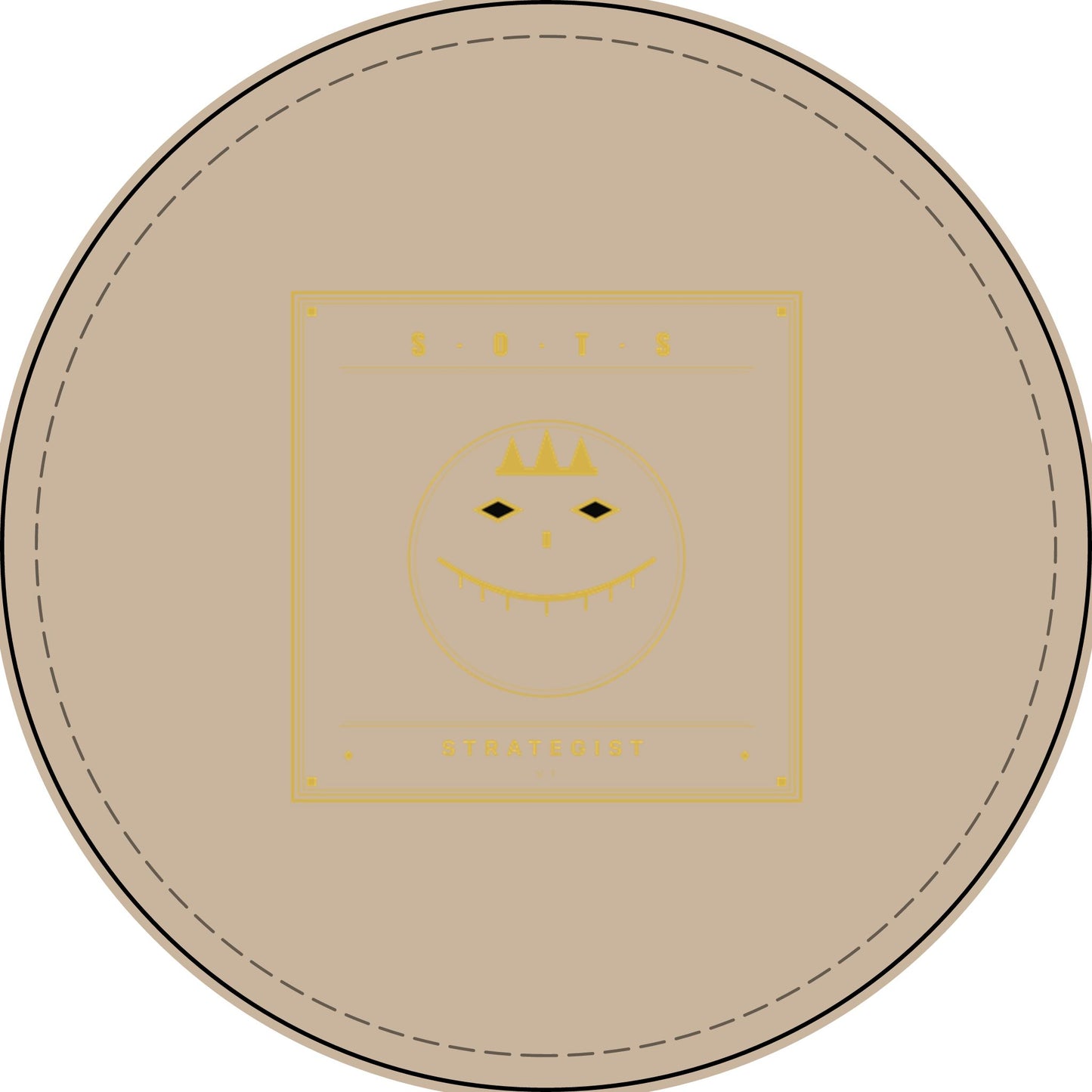 Strategist Faux Leather Patch – Engraved Gold Emblem