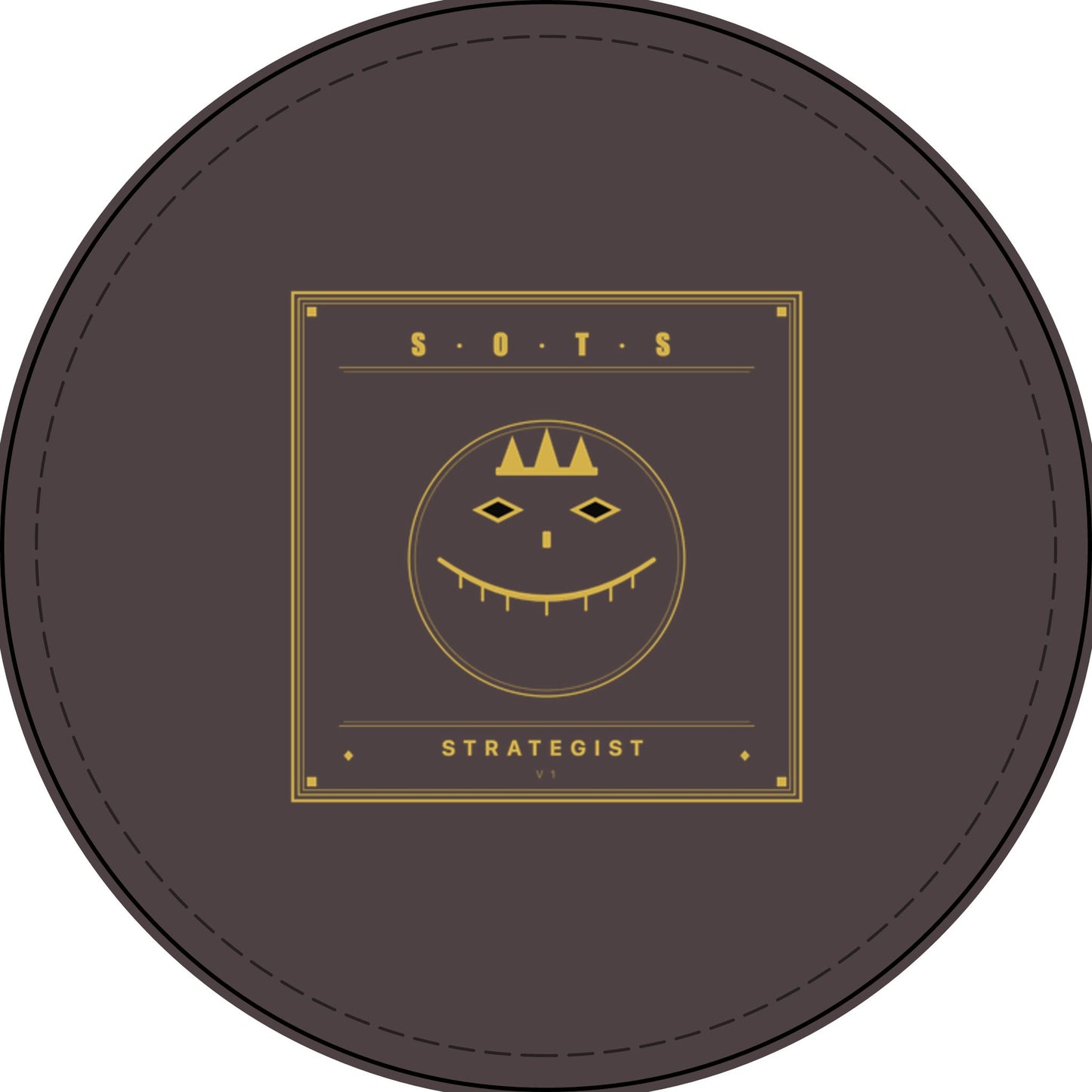 Strategist Faux Leather Patch – Engraved Gold Emblem