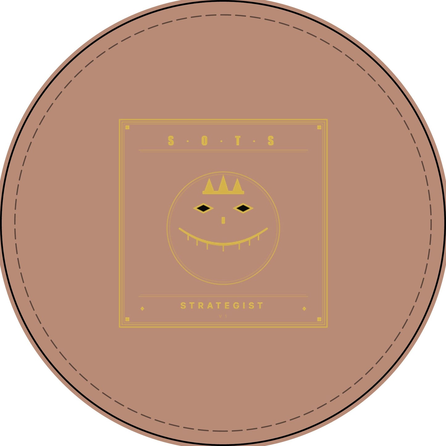 Strategist Faux Leather Patch – Engraved Gold Emblem