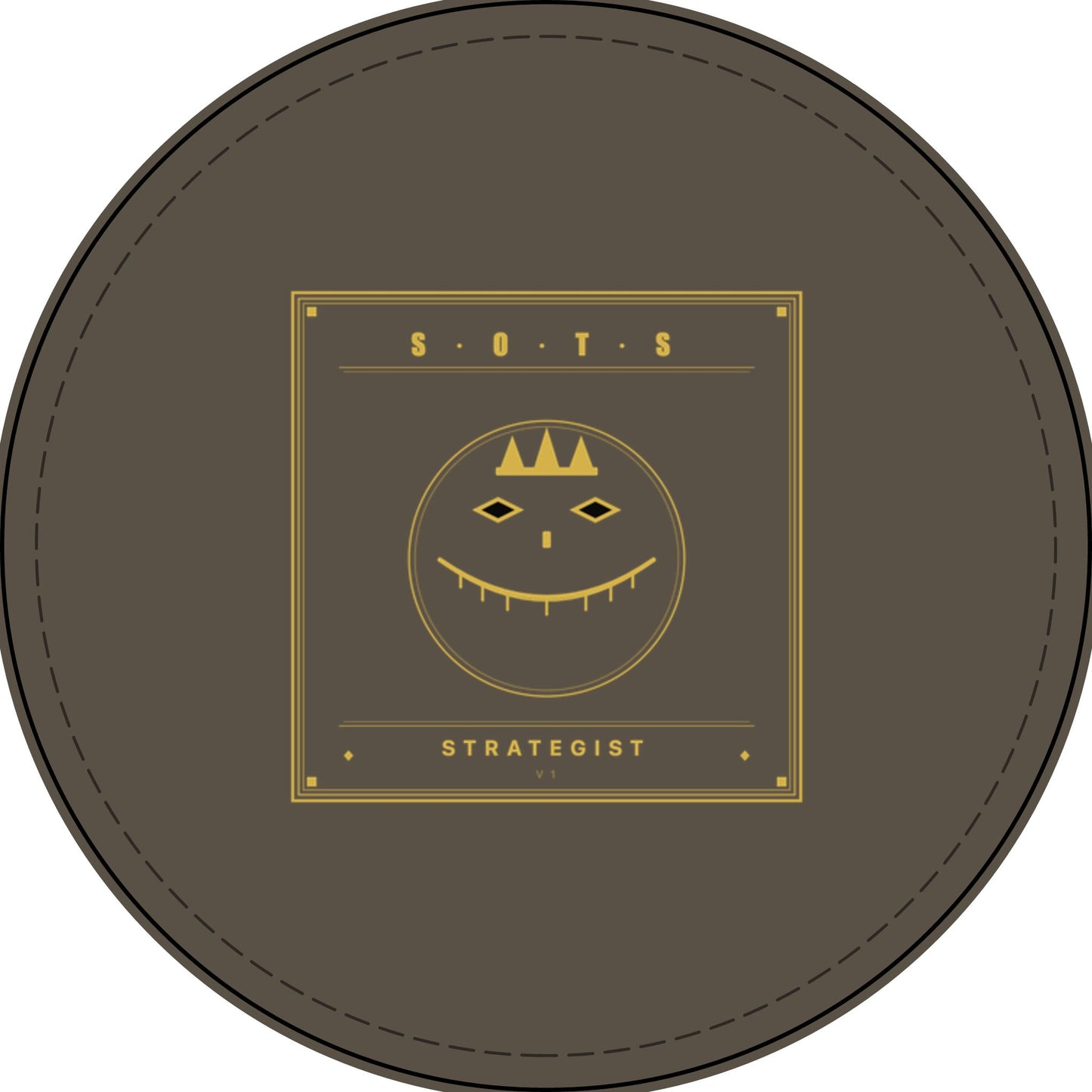 Strategist Faux Leather Patch – Engraved Gold Emblem