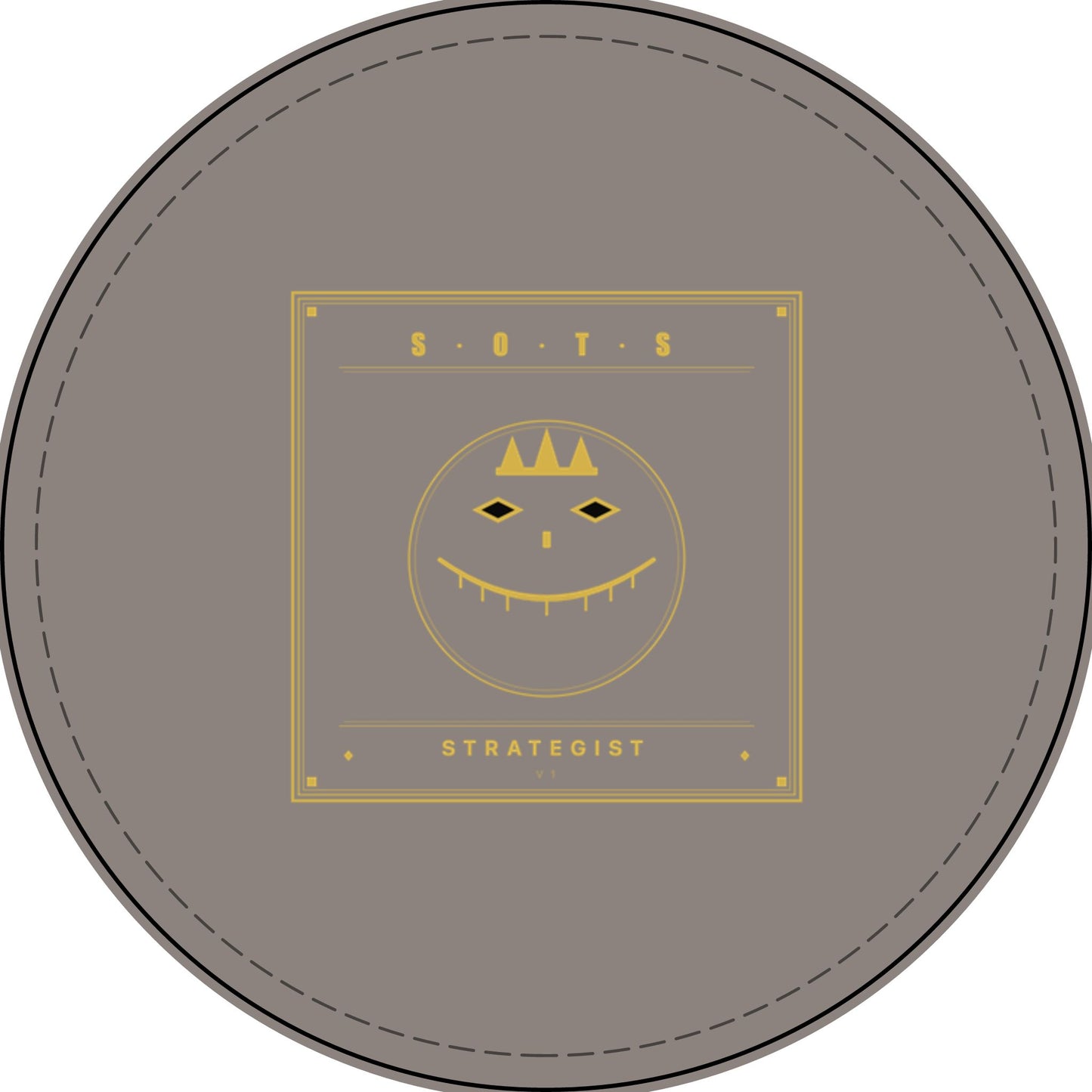 Strategist Faux Leather Patch – Engraved Gold Emblem