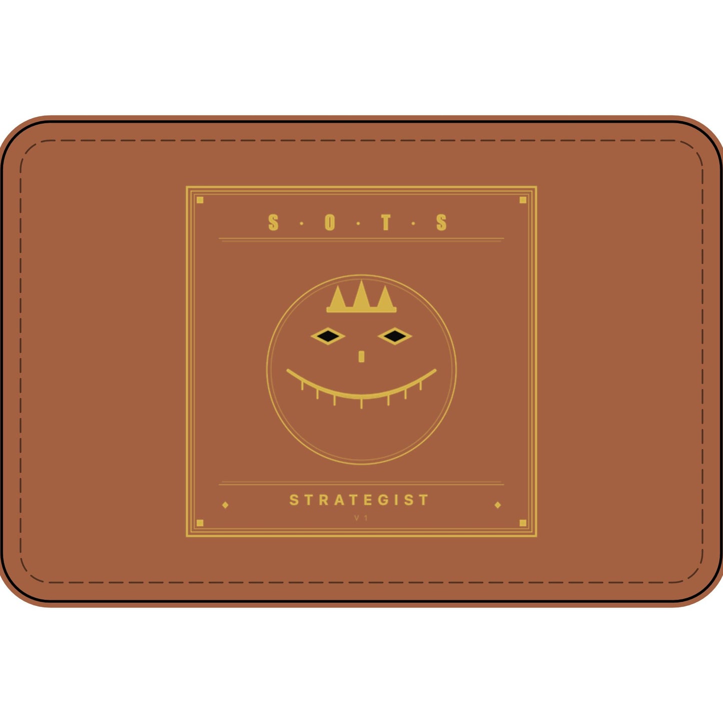 Strategist Faux Leather Patch – Engraved Gold Emblem