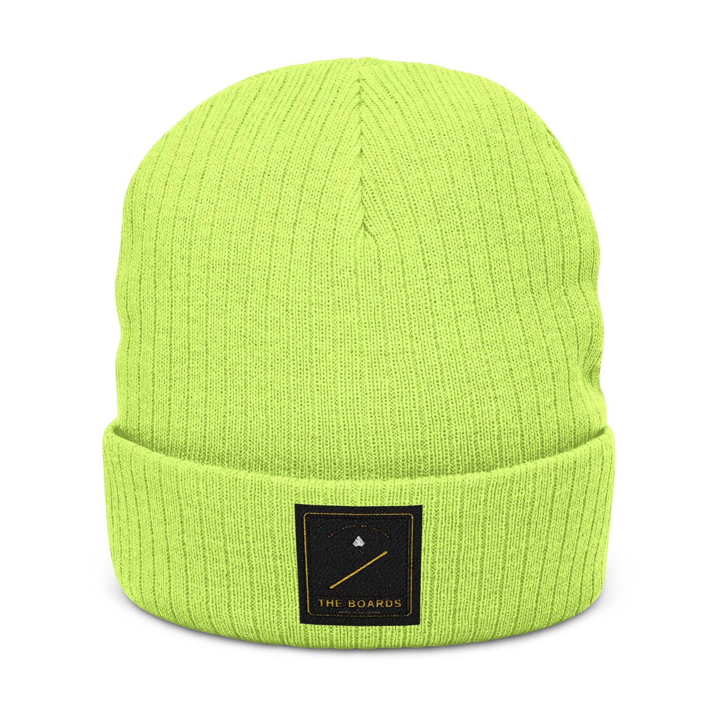 The Boards Embroidered Ribbed Beanie — Snowboard Culture Knit Hat