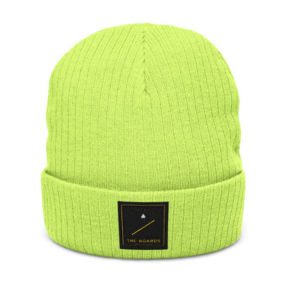 The Boards Embroidered Ribbed Beanie — Snowboard Culture Knit Hat