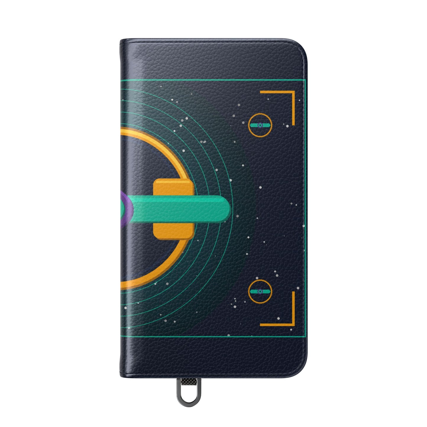 Unboards Cosmic Flip Case — Retro Space Tech Wallet Cover