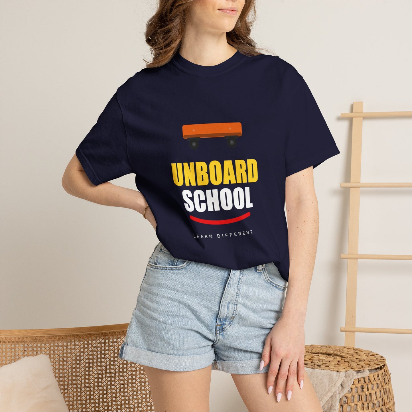 Unboard Skateboard T‑Shirt — Minimal Retro Skate Graphic Tee