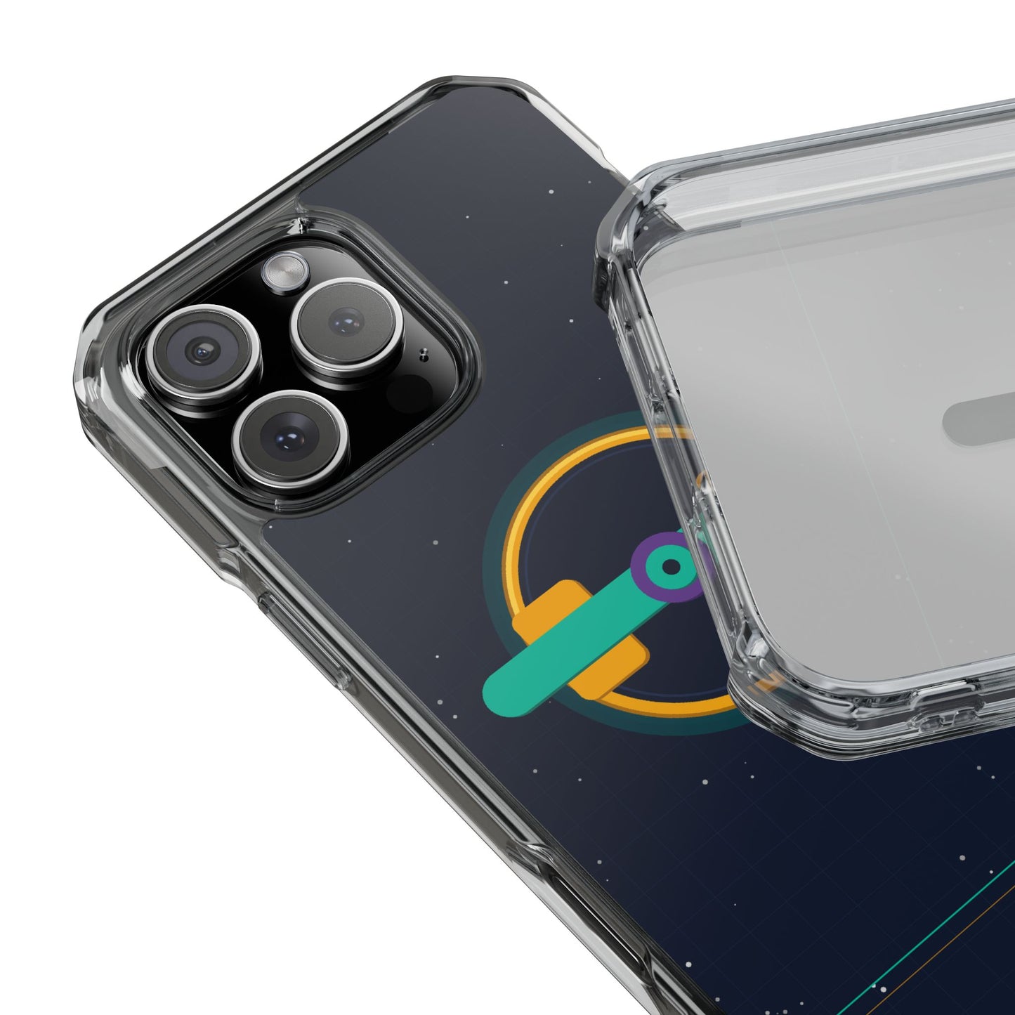 The Boards Shop Clear Magnetic Phone Case — Retro Space Target