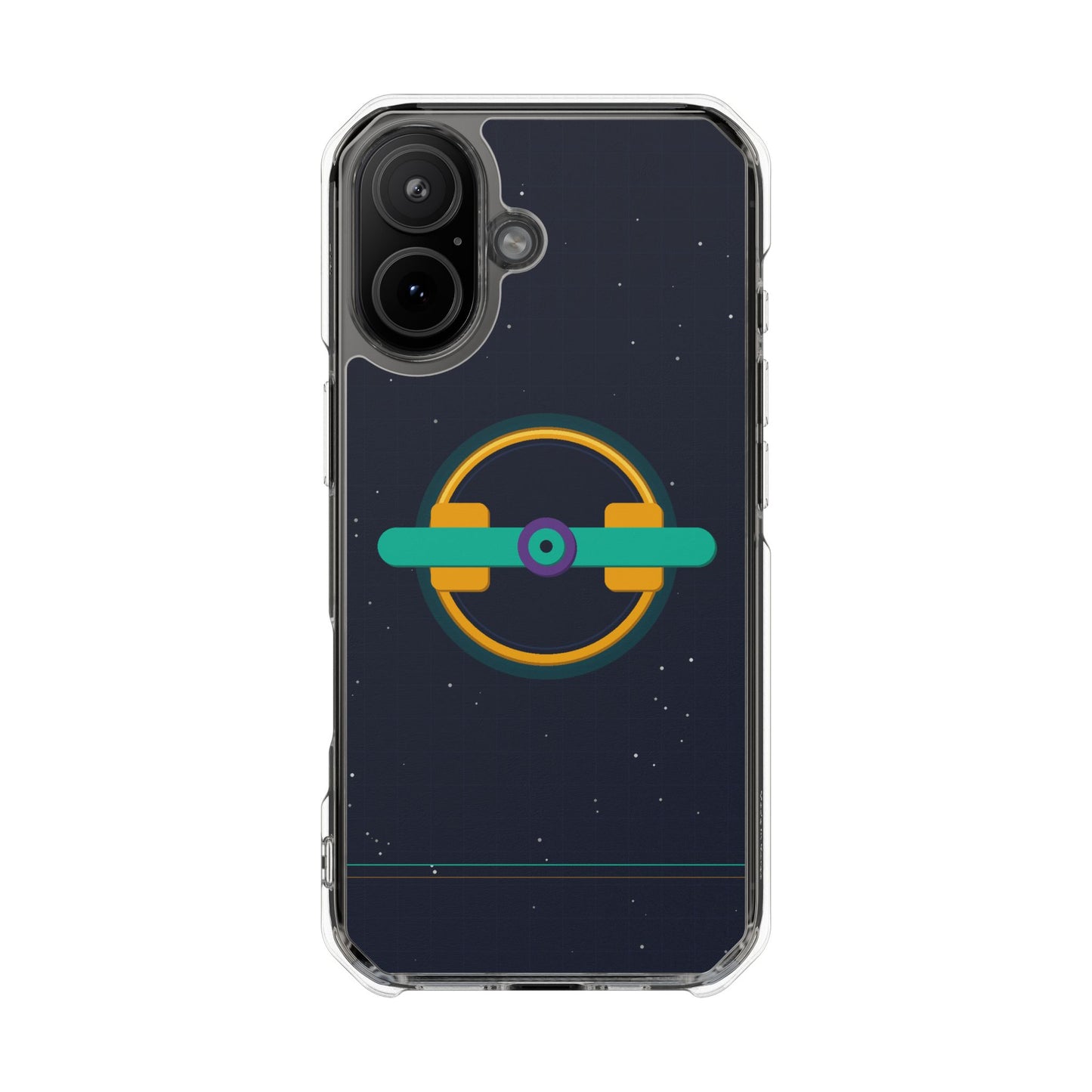 The Boards Shop Clear Magnetic Phone Case — Retro Space Target